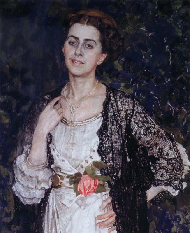 Alexander Yakovlevich GOLOVIN The Portrait of Mrs.Makovska Spain oil painting art
